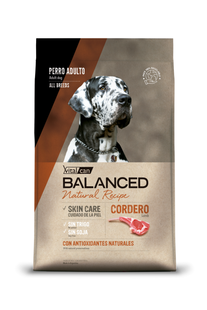 Виталкан Balanced Dog Adult Natural Recipe Lamb для собак всех пород, ягнёнок