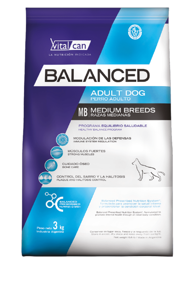 Виталкан Balanced Dog Adult Medium Breed для взр собак средних пород, курица
