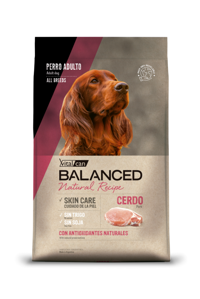 Виталкан Balanced Dog Adult Natural Recipe Pork для собак всех пород, свинина