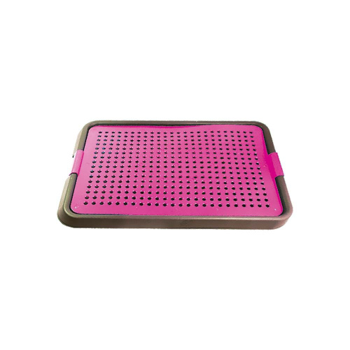 Поддон-туалет Furacao для животных с сеткой, цвет черно-розовый, 0834
